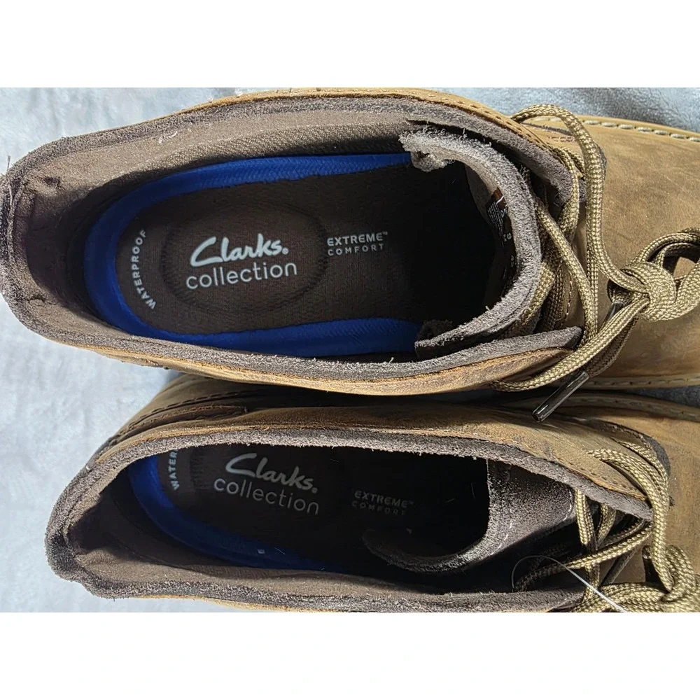 Clarks Men's Morris Peak Waterproof Chukka Boot, Beeswax Leather Size 9 NWOB
